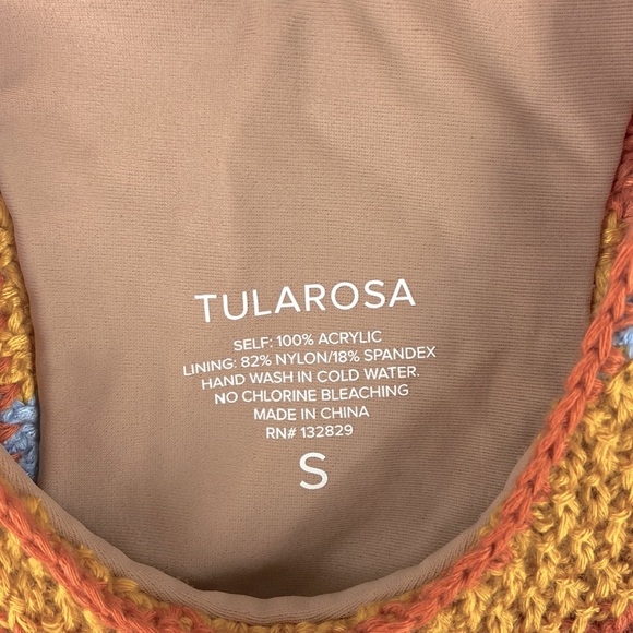 TULAROSA Corin Bikini Top in Pastel Stripped Size S - Picture 7 of 8